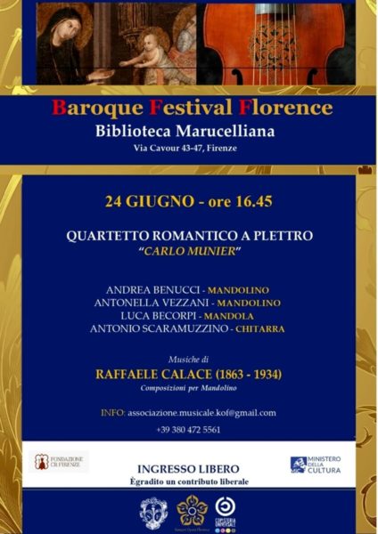 "Baroque Festival Florence”, concerto all'interno della Biblioteca Marucelliana