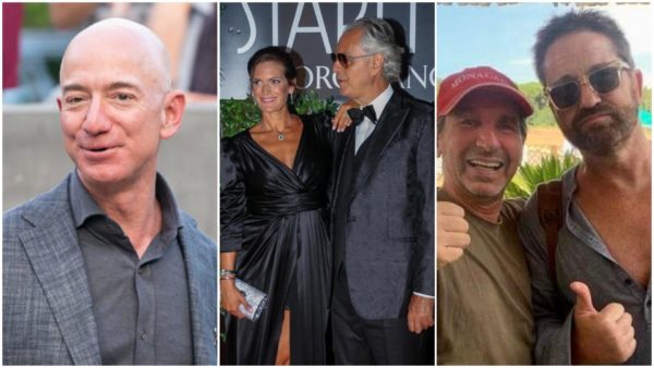 Jeff Bezos, Butler e Sharon Stone alla serata-evento di Andrea Bocelli. 800 invitati