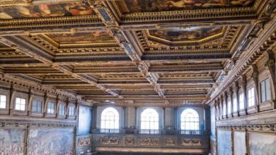 Firenze, al via il monitoraggio del soffitto del Salone dei Cinquecento e messa in sicurezza di frammenti distaccati