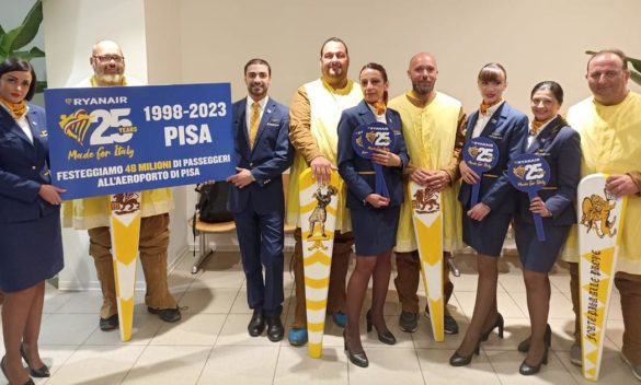 Pisa, Ryanair festeggia 25 anni e 48 milioni di passeggeri