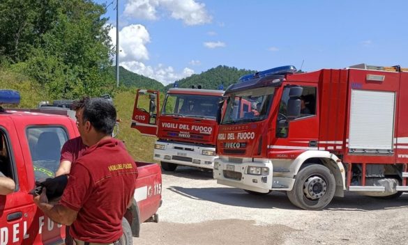 Incendio boschivo causato da un corto circuito nel palo dell'Enel