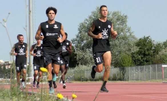 Amichevoli di calcio a Rigutino, Arezzo al lavoro durante la settimana.