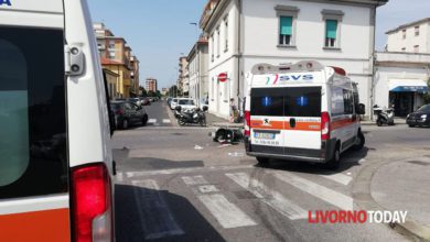 Tre persone rimangono ferite in un incidente tra scooter all'incrocio tra via Roma e via Caduti del Lavoro.