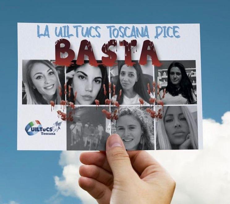 "Basta violenza donne": cartoline Uiltucs Toscana a Giorgia Meloni