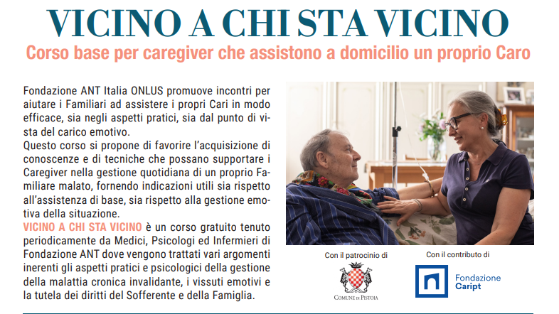 Corso "Caregiver, vicino a chi sta vicino" torna a Pistoia.