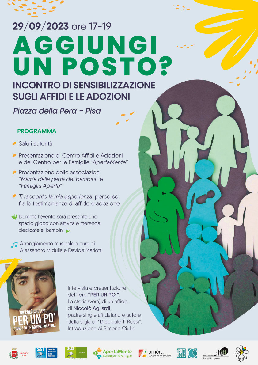 Incontro a Pisa sulla adozione e l'affido il 29/09/2023