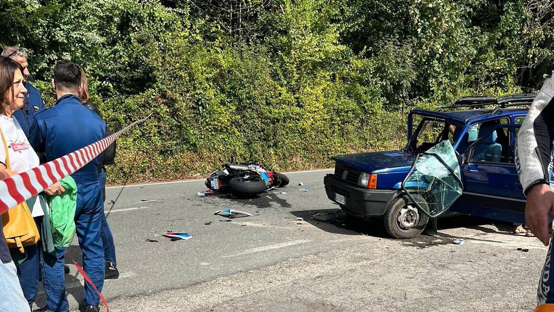 Moto-auto, tragico incidente, vittima 53 anni