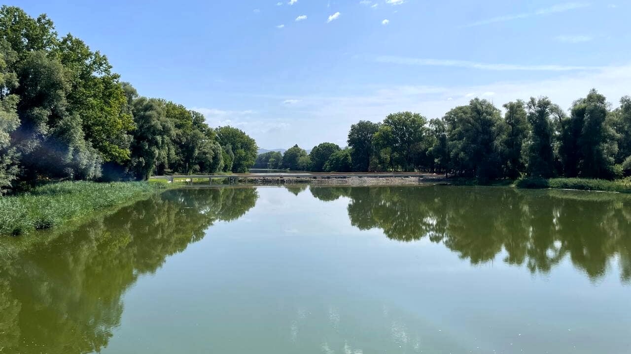 Taglio del nastro per il ponte provvisorio sull'Arno.