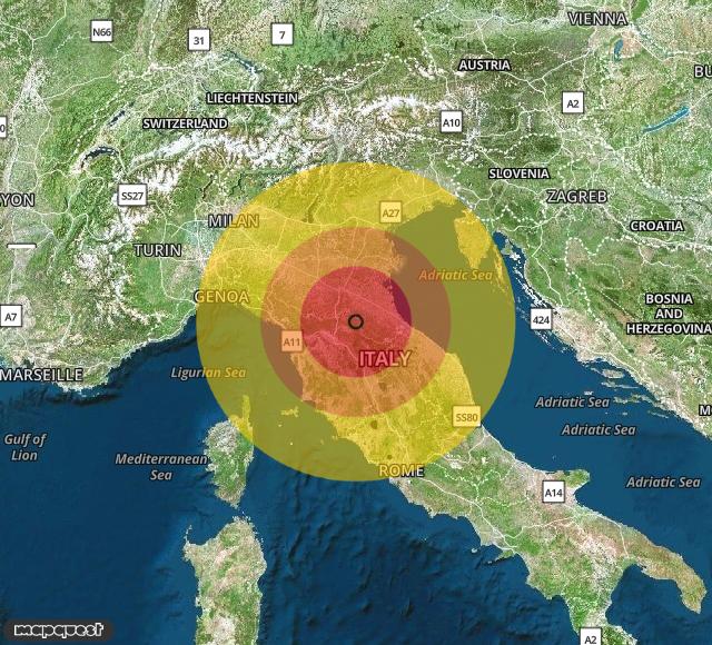 Terremoto di magnitudo 3.3 in provincia di Firenze, Toscana, a Marradi, i dettagli.