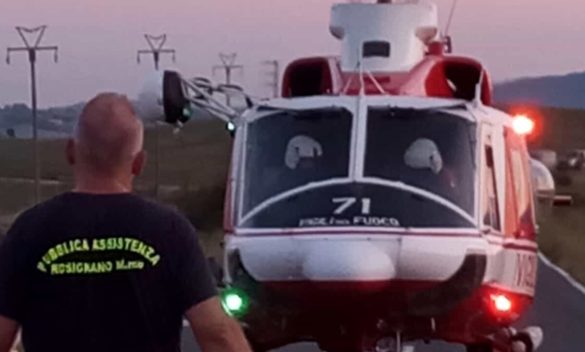 Motociclista ferito in incidente stradale a Orciano Pisano.