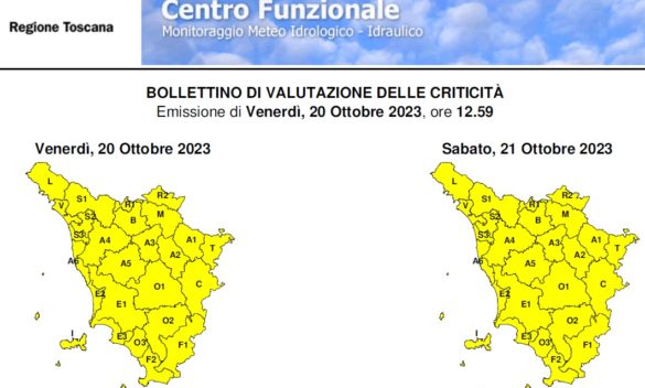 Allerta gialla per forti temporali, rischio idrogeologico e mareggiate