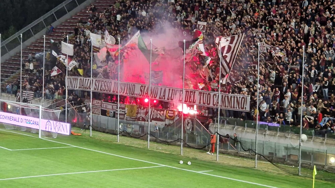 Arezzo-Cesena 0-1, sorriso ospite, delusione per i padroni di casa