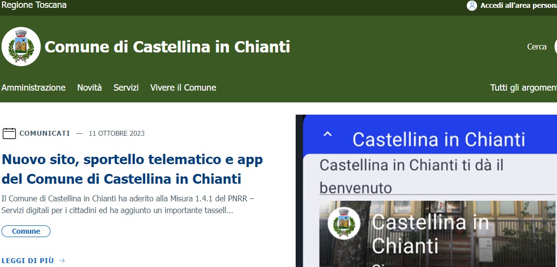 Comune di Castellina in Chianti avvicina i cittadini con nuovi strumenti.