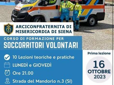 Corso per soccorritori volontari a Siena, iniziativa Misericordia - Radio Esse.