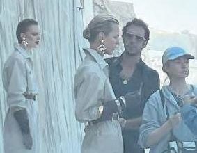 Eva Herzigova protagonista spot Yves Saint Laurent girato alle cave di Carrara
