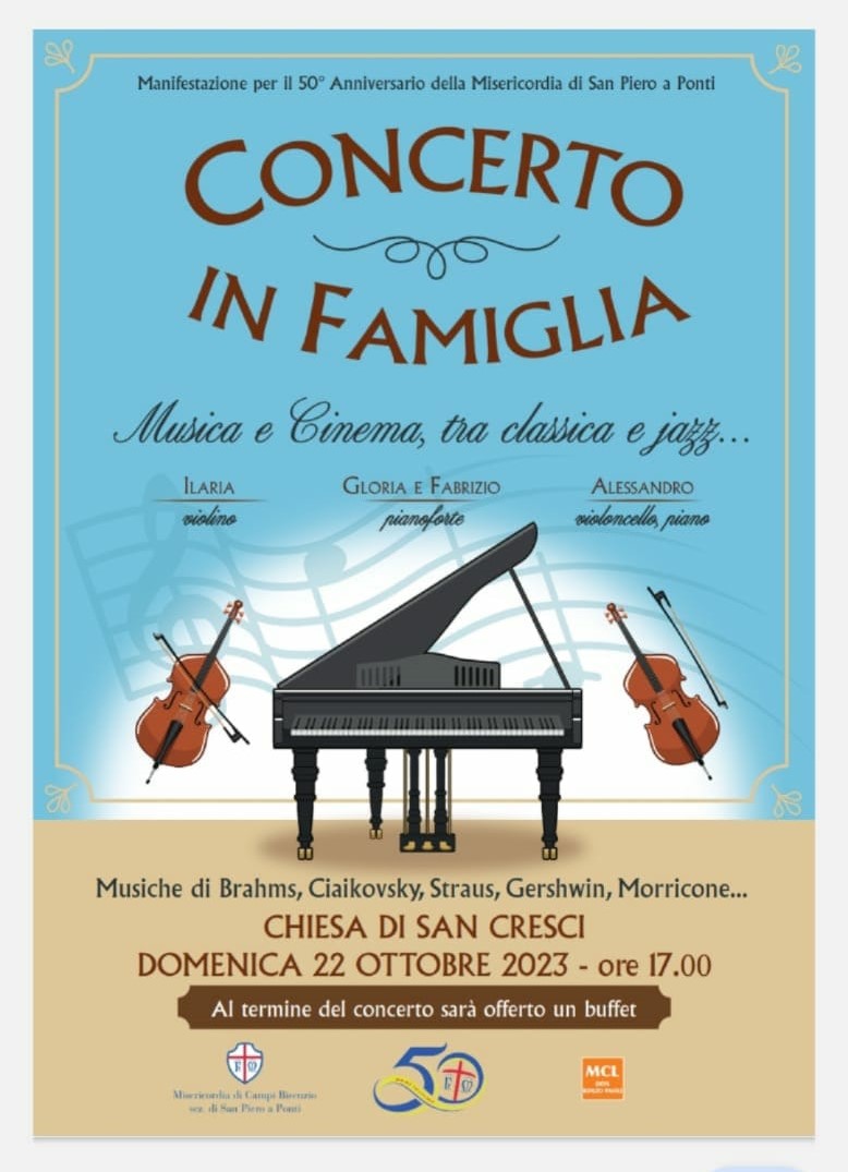 Famiglia di musicisti suona per Misericordia San Piero a Ponti da 50 anni - Piana Notizie.