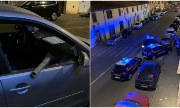 Giovani vandalizzano auto con specchietti spaccati e bottiglie rotte
