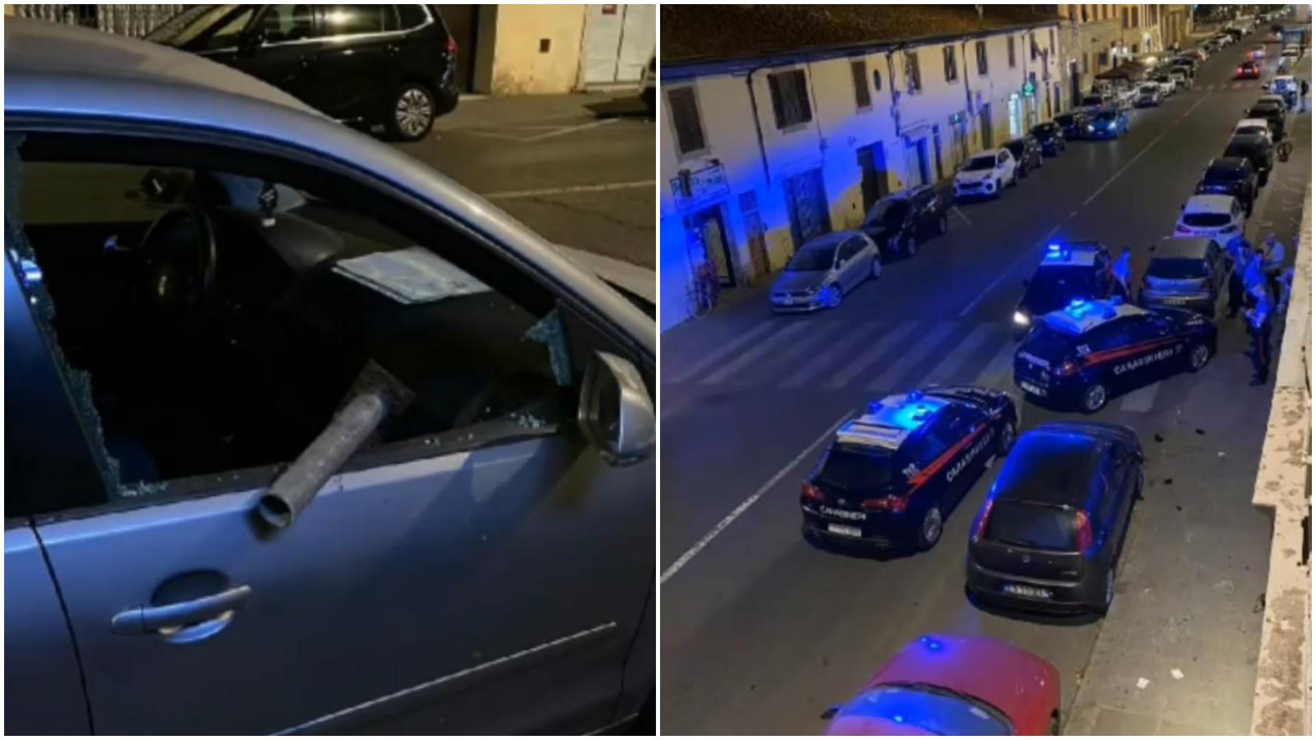 Giovani vandalizzano auto con specchietti spaccati e bottiglie rotte