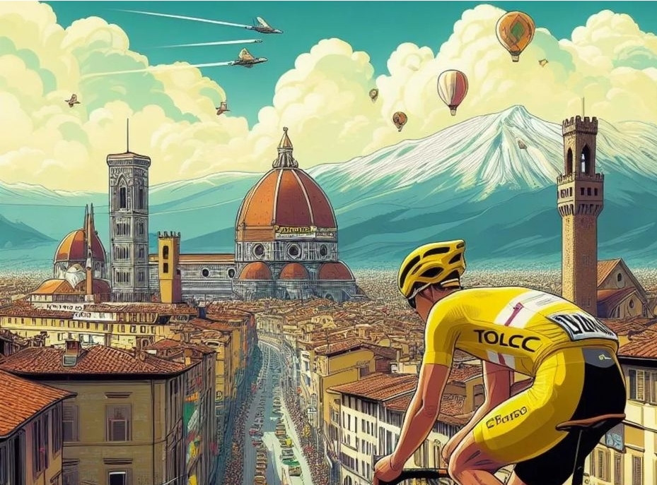 Il Tour de France 2024 parte da Firenze, giallo in città.