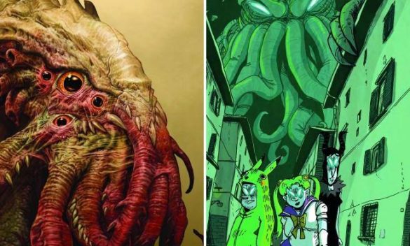 Lucca Comics 2023, Trionfo di Cthulhu con omaggio da 10 illustratori famosi e immensa statua di 5 metri.