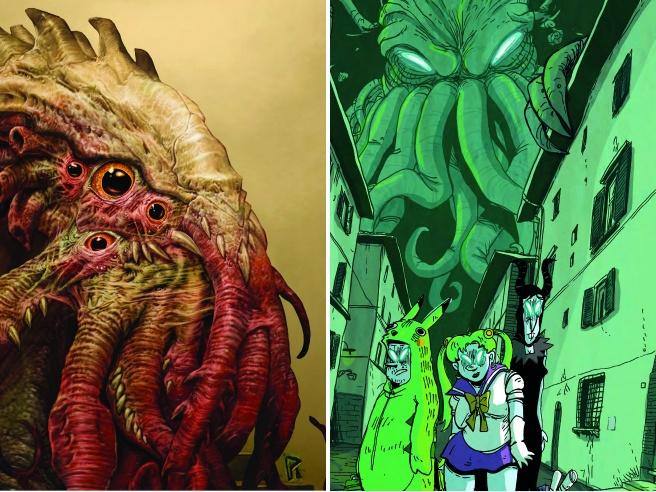 Il trionfo di Cthulhu, illustratori famosi e statua imponente alla Lucca Comics 2023.