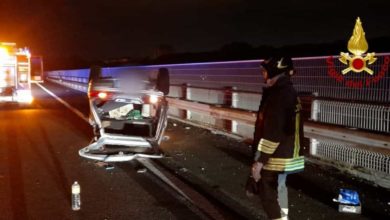 Incidente, Auto si ribalta dopo casello autostradale