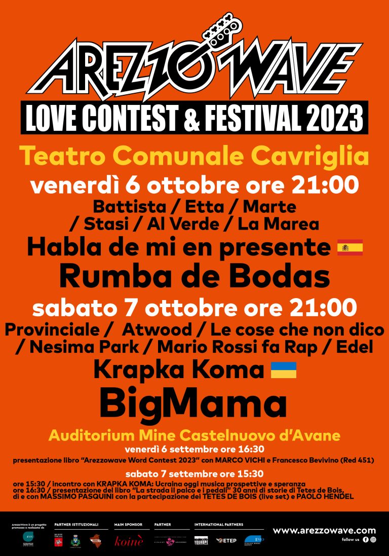 Incontri e live da Arezzo Wave 2023, Krapka Koma e Big Mama in primo piano
