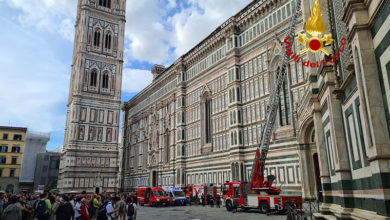 Malore sulla cupola del Duomo di Firenze, vigili del fuoco in azione - gonews.it