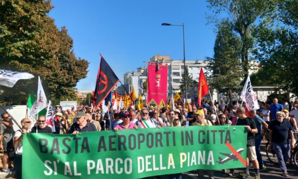 Manifestazione contro la nuova pista, Sinistra Italiana presente con Campi.