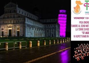 Pisa's leaning tower glows pink for National Metastatic Breast Cancer Day