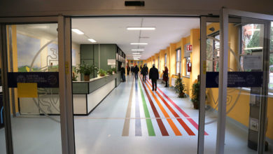 Policlinico Santa Maria alle Scotte di Siena, corridoio ingresso ospedale