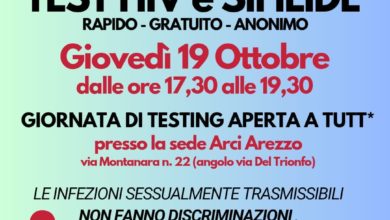 Test HIV, sifilide gratuiti nella sede Arci Arezzo, rapidi e anonimi.