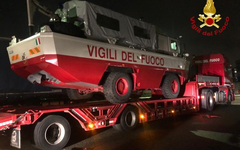 Aiuti emergenza per il maltempo in Toscana, squadra Vigili del Fuoco di Alessandria supporta Pistoia.