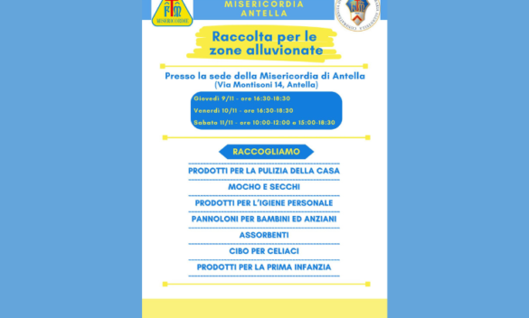 Antella, raccolta prodotti per alluvionati, 9-11 novembre - Gazzettino del Chianti