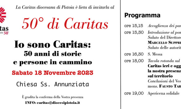 Caritas Pistoia festeggia 50 anni - ToscanaOggi, celebrazione sabato.