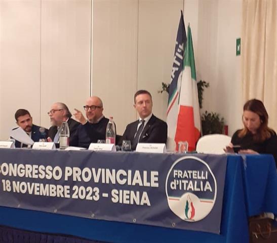 Congresso provinciale di Fratelli d'Italia conferma Michelotti e elegge 9 dirigenti, tra cui Piscitello e Savelli.