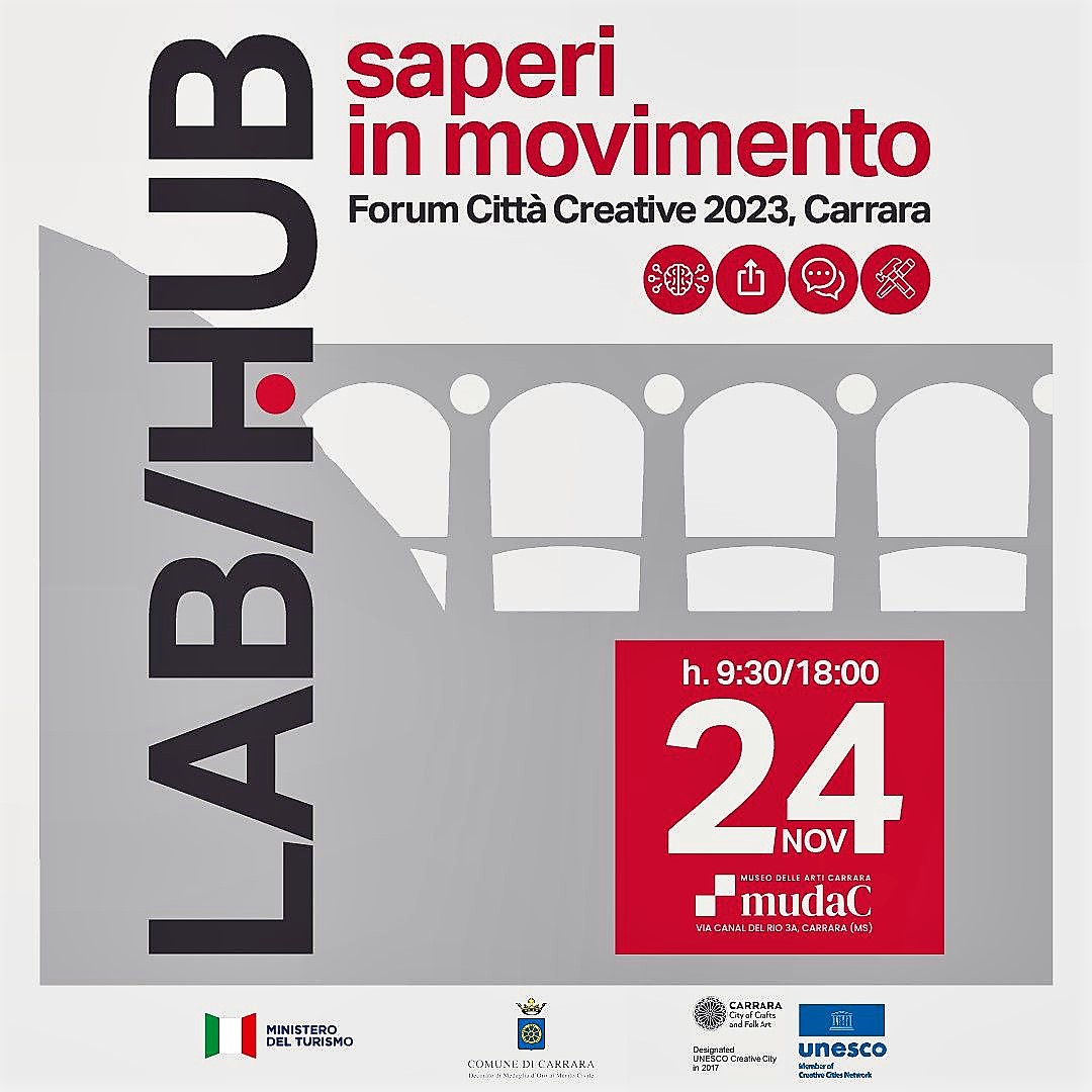 Da laboratorio di idee a hub creativo, Carrara Città Creativa Unesco. Evento al mudaC il 24 novembre.