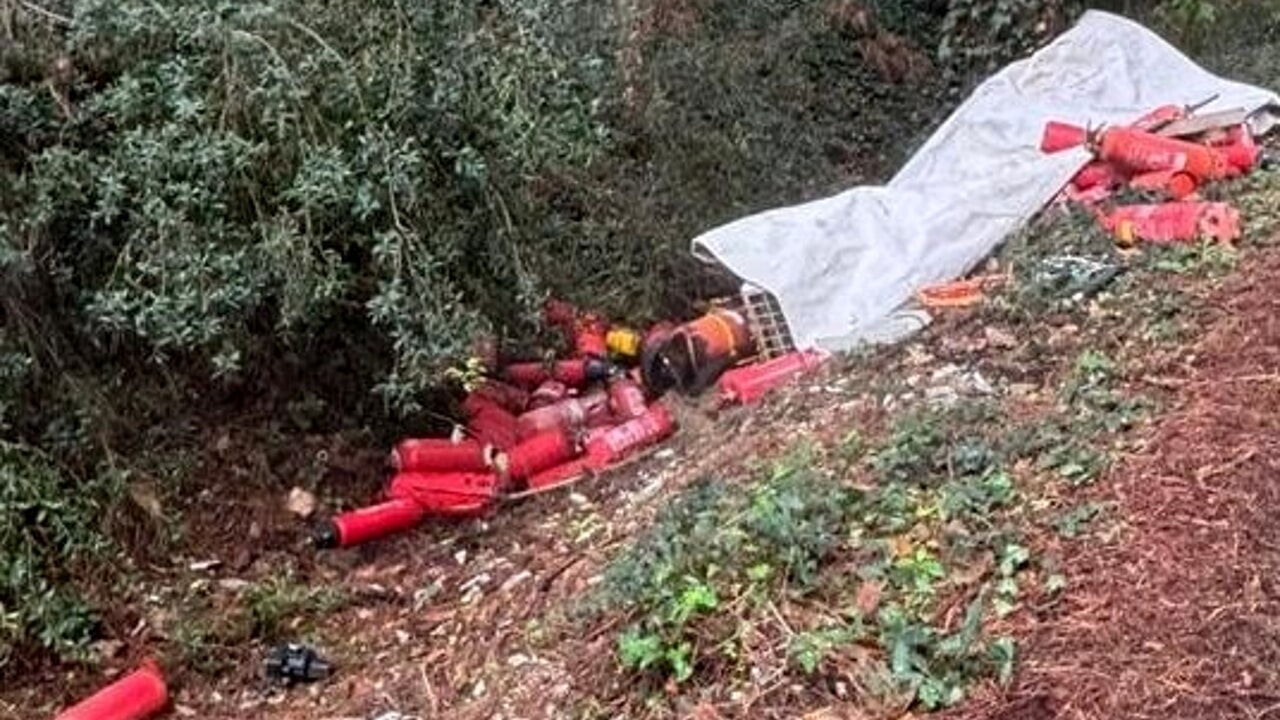 Estintori abbandonati in bosco, brutto risveglio per Coltano