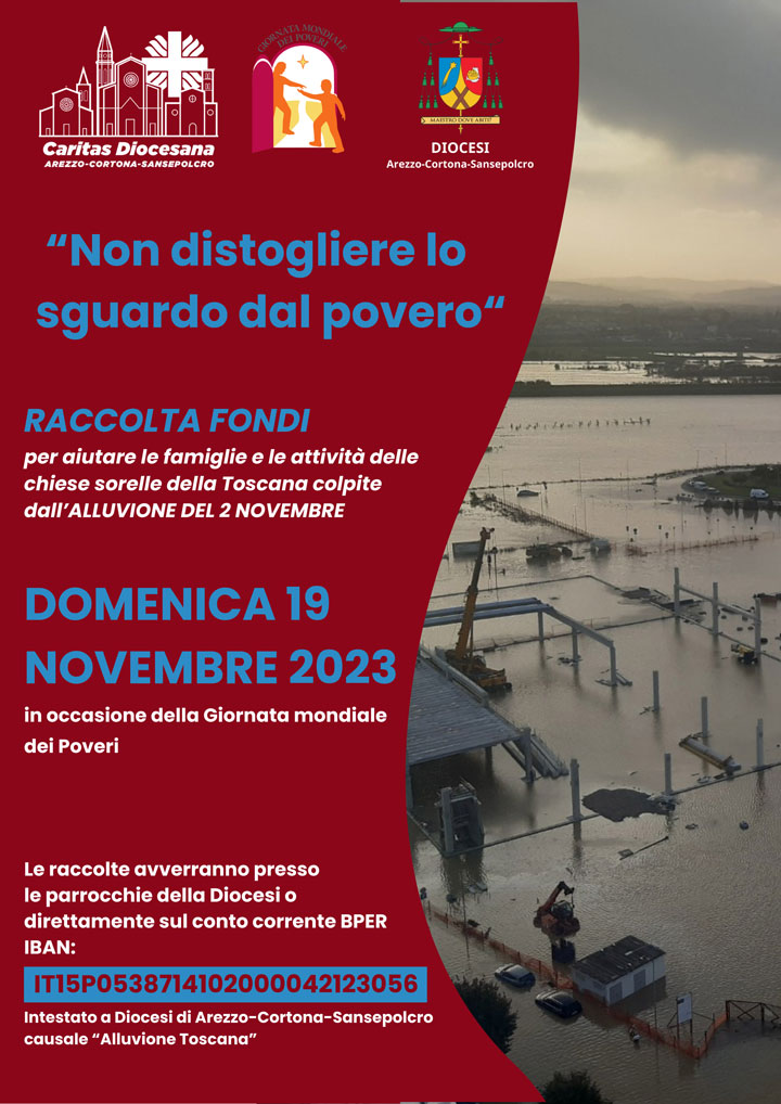 Giornata dei Poveri, raccolta fondi per alluvioni in Toscana
