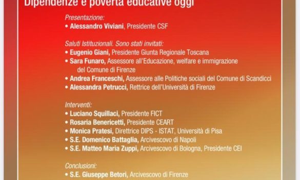 Incontro sul "Progetto Uomo" al Centro di Solidarietà di Firenze con il card. Zuppi e mons. Battaglia oggi pomeriggio.