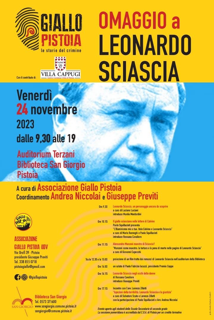 "Omaggio a Sciascia, talks alla Biblioteca San Giorgio" - Associazione Giallo Pistoia.