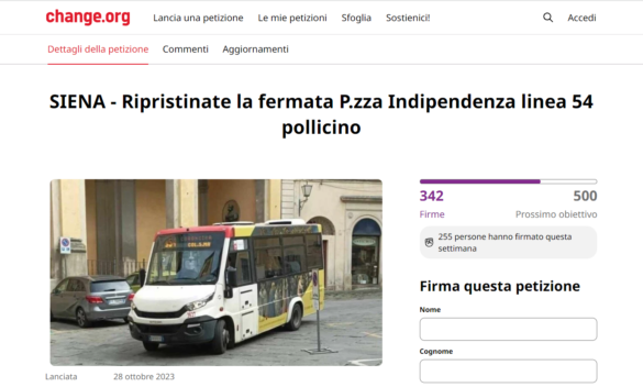 Petizione Pd su Change.org per ripristinare fermata Pollicino 54 in piazza Indipendenza - Siena News