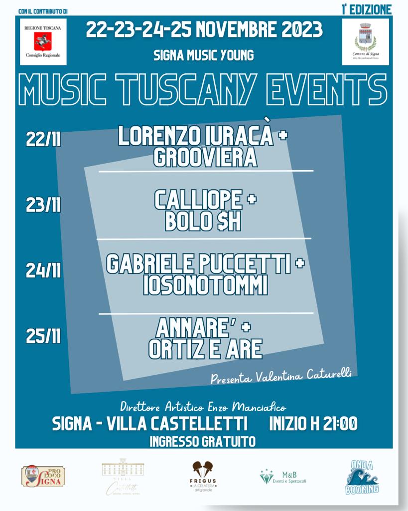 Pro Loco organizza 8 concerti a Villa Castelletti, Music Tuscany Events