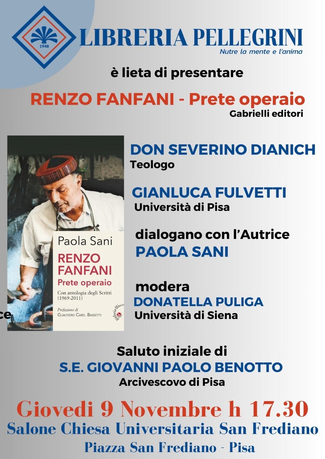 Renzo Fanfani, prete operaio, presentazione libro il 9 novembre