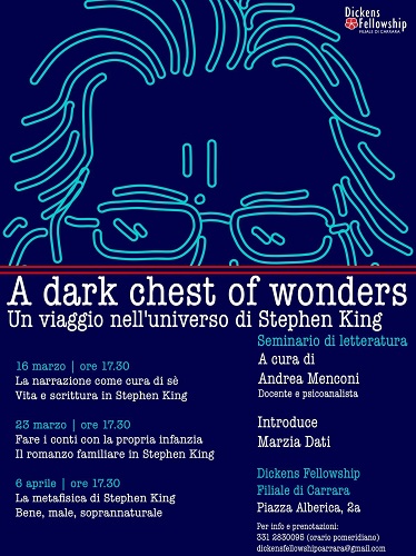 Ultimo appuntamento del seminario su Stephen King alla Dickens Fellowship di Carrara - Diari Toscani